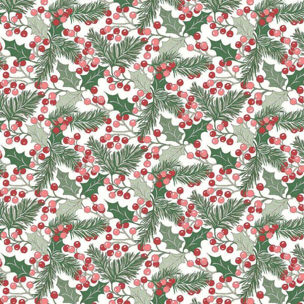 Liberty Fabrics - A Woodland Christmas Collection - 110cm wide x 1m - Winterberry Holly 6022A