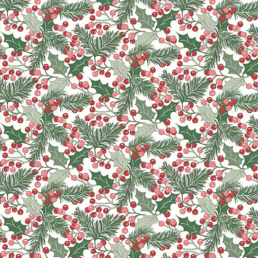 Liberty Fabrics - A Woodland Christmas Collection - 110cm wide x 1m - Winterberry Holly 6022A