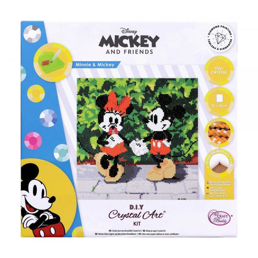 Craft Buddy - Crystal Art Kit - Disney - Mickey & Friends - Minnie & Mickey - 30cm x 30cm