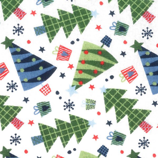 Birch Fabrics -  Christmas Gnomes Collection - 110cm x 1m Fabric - Trees Design