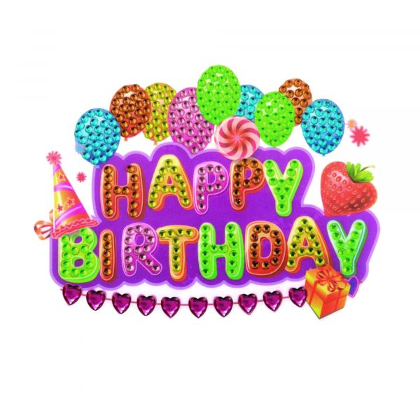 Craft Buddy Crystal Art Motif - 10 x 15cm - Happy Birthday