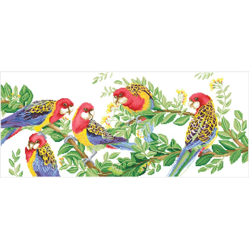 Diamond Dotz - Eastern Rosella Gathering - 87 x 37cm