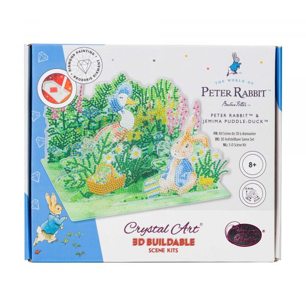 Craft Buddy - Crystal Art 3D Scene - Peter Rabbit & Jemima Puddle-Duck - 21cm x 18cm x 12.5cm