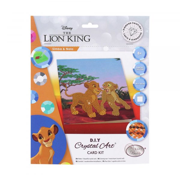 Craft Buddy - Crystal Art Card Kit - Disney - 18cm x 18cm - Simba & Nala