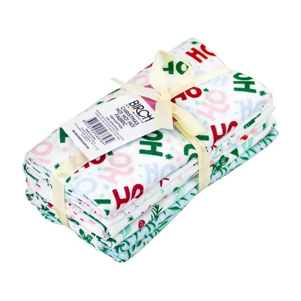 Birch Fabrics -   Ho! Ho! Ho! Collection - Fat Quarters Bundle - 50cm x 52cm Fabric - 5 Assorted Designs