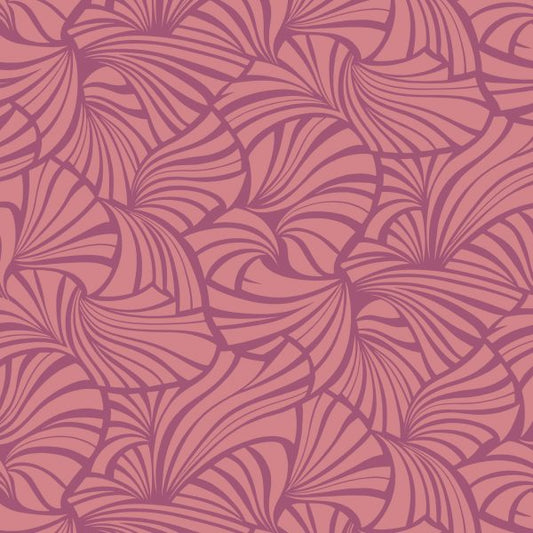 Leutenegger Fabrics -  Florence Broadhurst Berry Sunset Collection - 110cm x 1m Fabric - L01912-2 Japanese Fans Design