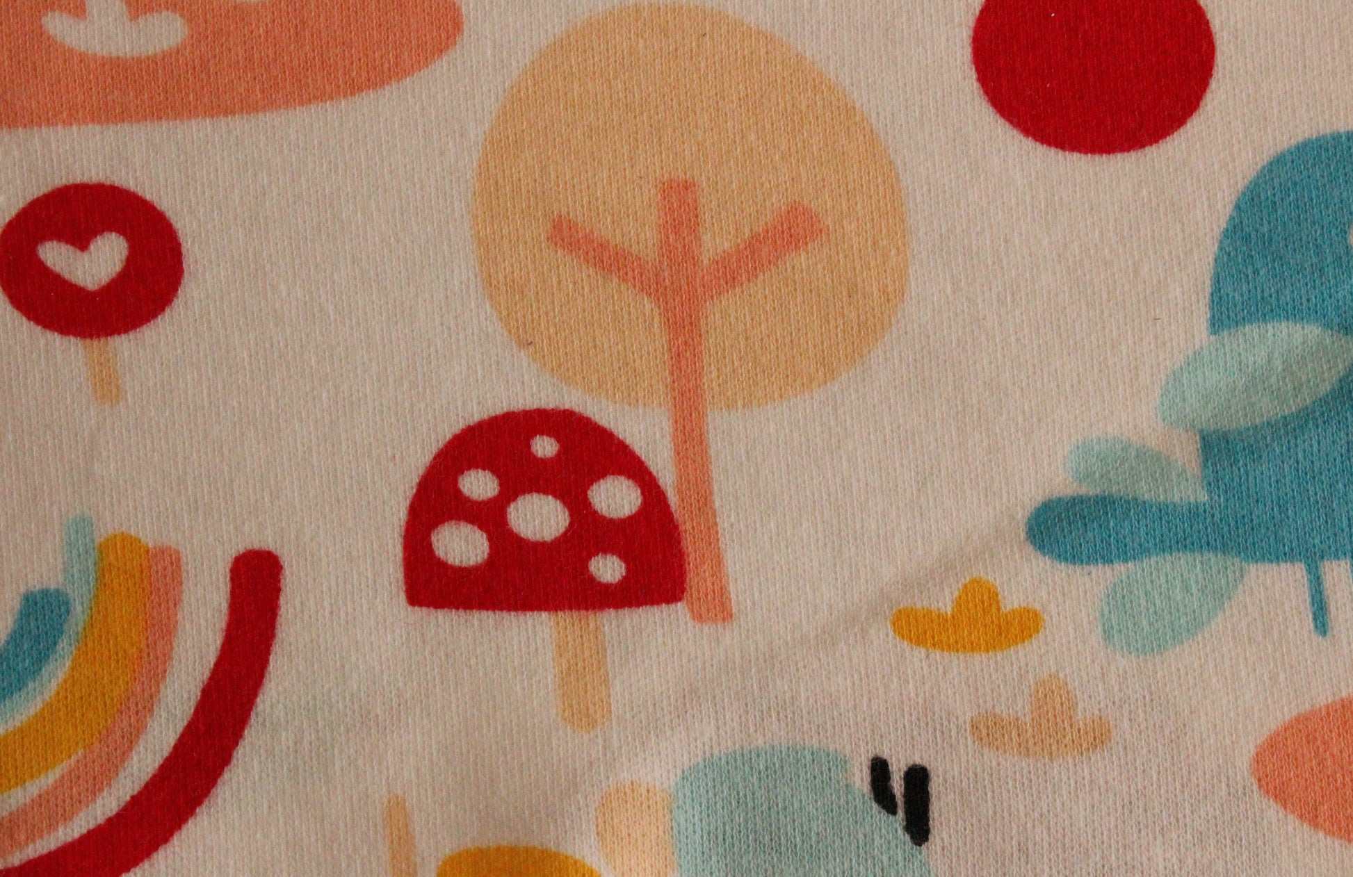 Birds, trees and rainbows - 2 way stretch 100% Cotton Jersey fabric - You’ve Got Me In Stitches