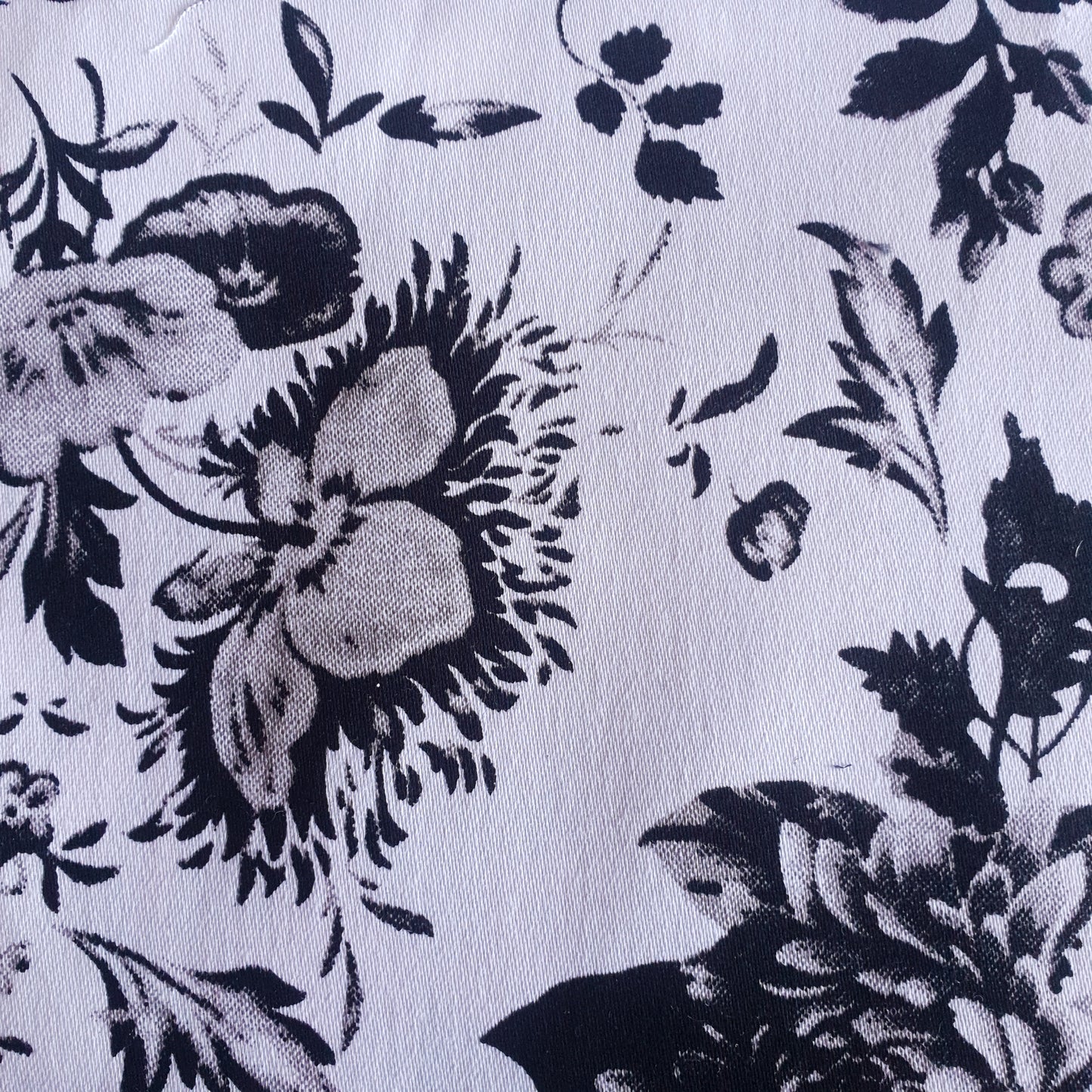 Black, White and Grey Floral Cotton Spandex Fabric - You’ve Got Me In Stitches