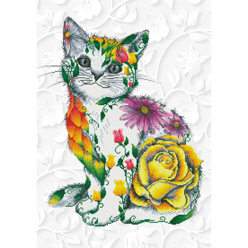 Diamond Dotz - Flower Puss - 55 x 78cm - You’ve Got Me In Stitches