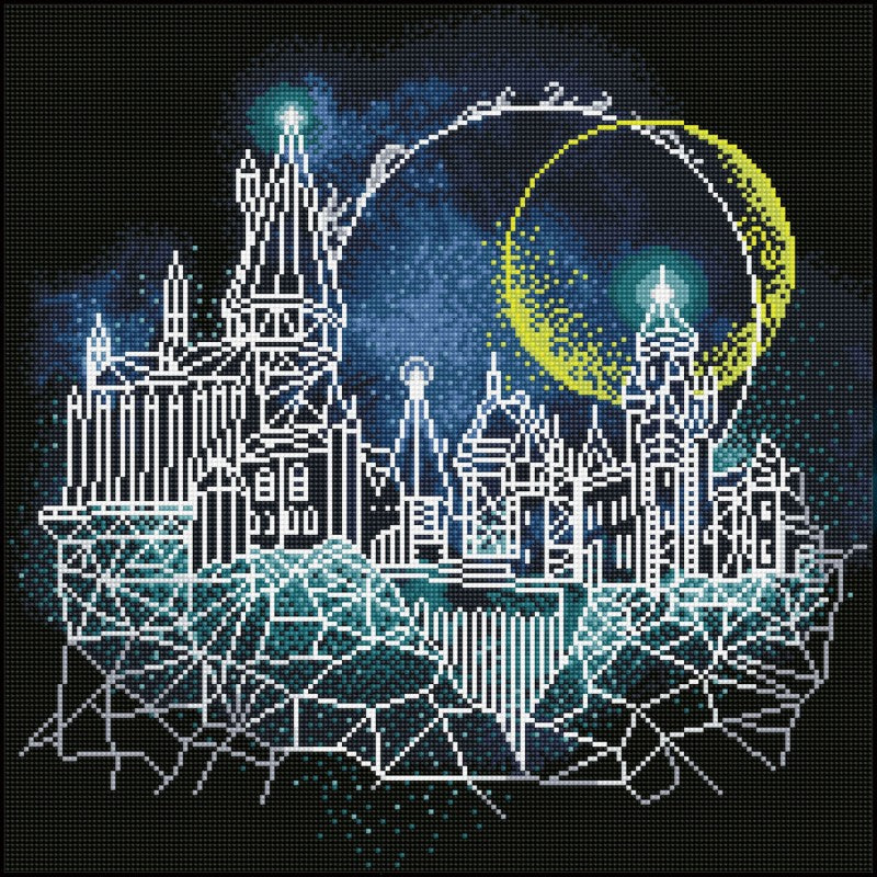 Diamond Dotz - Harry Potter - Moon Over Hogwarts - 51.5 x 51.5cm - You’ve Got Me In Stitches