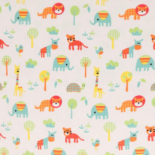 Elephants, Giraffes and Turtles - 2 way stretch 100% Cotton Jersey fabric - You’ve Got Me In Stitches