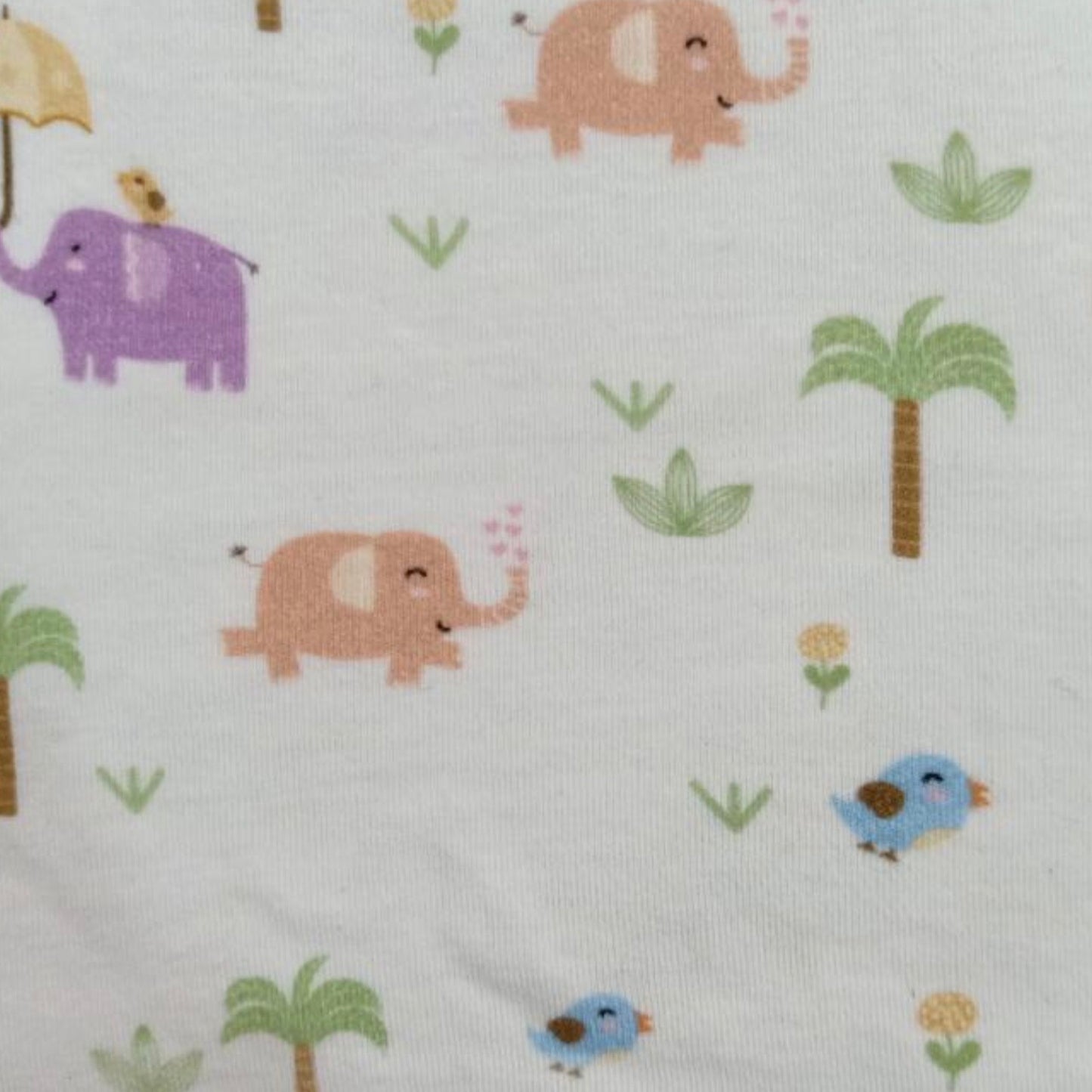 Elephants and birds - 2 way stretch 100% Cotton Jersey fabric - You’ve Got Me In Stitches
