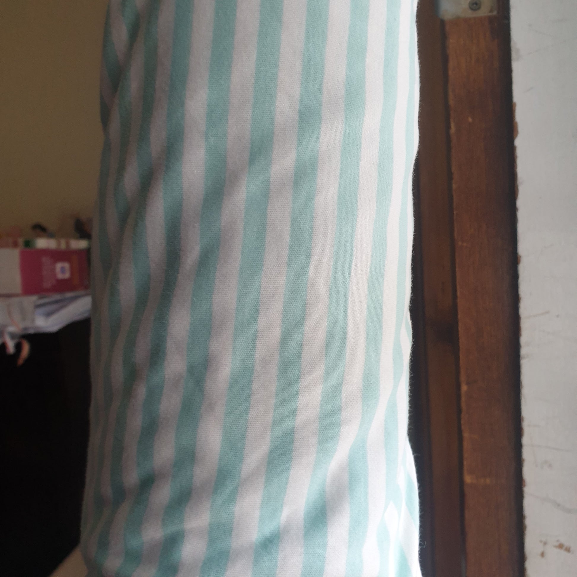 Mint and White Stripe - 2 way stretch 100% Cotton Jersey Fabric - You’ve Got Me In Stitches