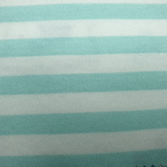 Mint and White Stripe - 2 way stretch 100% Cotton Jersey Fabric - You’ve Got Me In Stitches