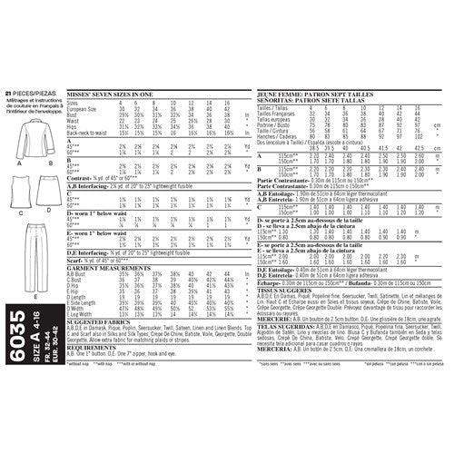 New Look Sewing Pattern 6035 N6035 Misses' Separates - You’ve Got Me In Stitches