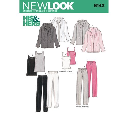 New Look Sewing Pattern 6142 N6142 Misses' & Men's Separates - You’ve Got Me In Stitches