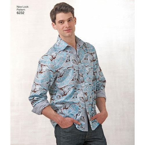 New Look Sewing Pattern 6232 N6232 Misses' and Men's Button Down Shirt - You’ve Got Me In Stitches