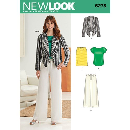New Look Sewing Pattern 6273 N6273 Misses' Jacket, Top, Pants and Skirt - You’ve Got Me In Stitches