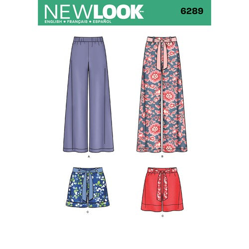 New Look Sewing Pattern 6289 N6289 Misses' Pull-on Pants or Shorts and Tie Belt - You’ve Got Me In Stitches