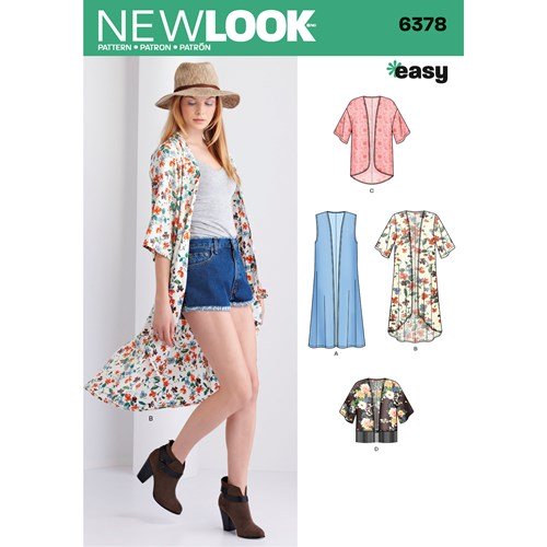 New Look Sewing Pattern 6378 N6378 Misses' Easy Kimonos with Length Variations - You’ve Got Me In Stitches