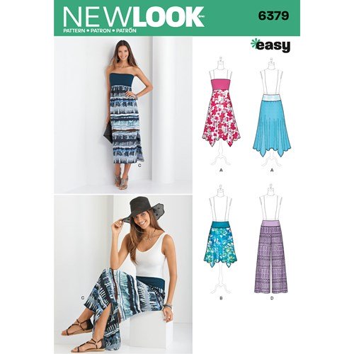 New Look Sewing Pattern 6379 N6379 Misses' Pants, Skirt, and Convertible Maxi-Skirt - You’ve Got Me In Stitches