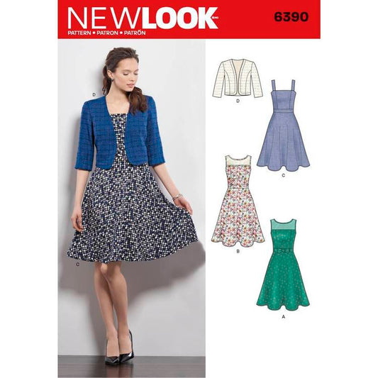 New Look Sewing Pattern 6390 N6390 Misses' Dresses With Full Skirt & Bolero - You’ve Got Me In Stitches