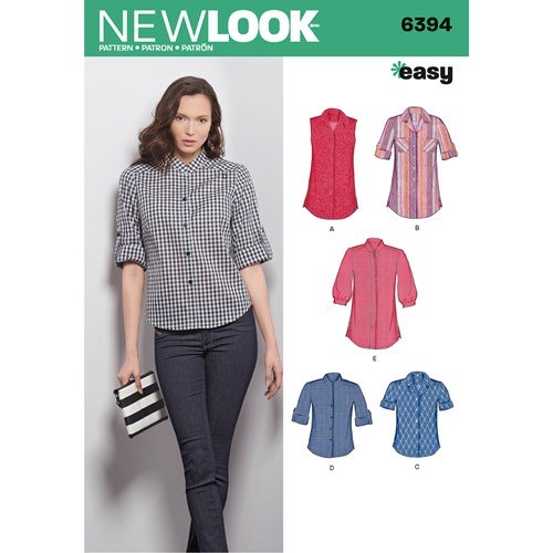 New Look Sewing Pattern 6394 N6394 Misses' Button Front Tops - You’ve Got Me In Stitches