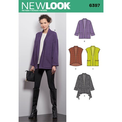 New Look Sewing Pattern 6397 N6397 Misses' Jacket and Vest - You’ve Got Me In Stitches