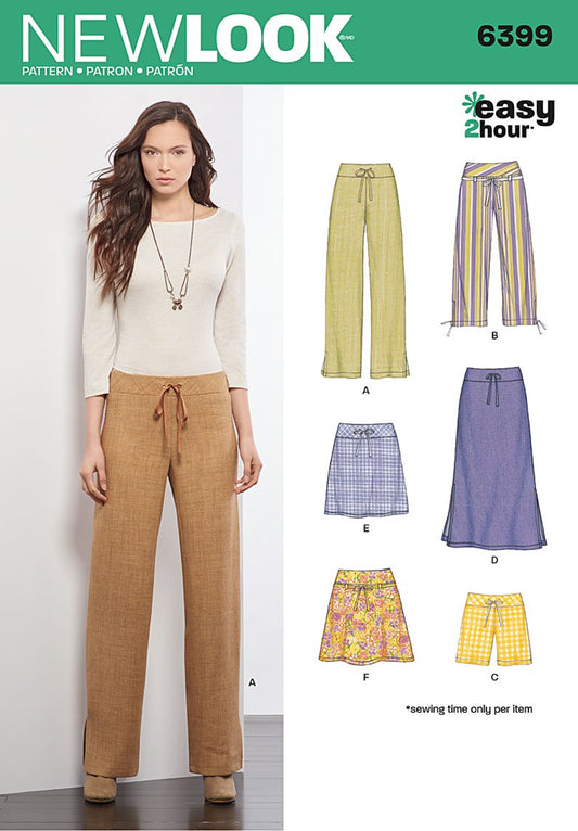 New Look Sewing Pattern 6399 N6399 Misses' Pants and Skirts - You’ve Got Me In Stitches