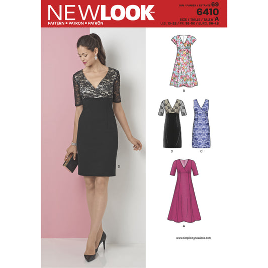 New Look Sewing Pattern 6410 Misses' Dress with Skirt and Fabric Variations - You’ve Got Me In Stitches