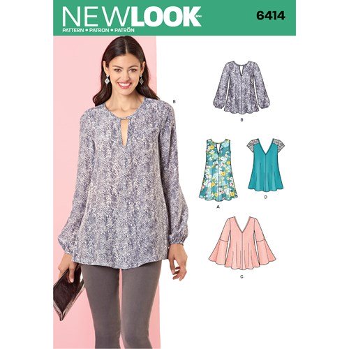 New Look Sewing Pattern 6414 N6414 Misses' Tunic and Top with Neckline Variations - You’ve Got Me In Stitches