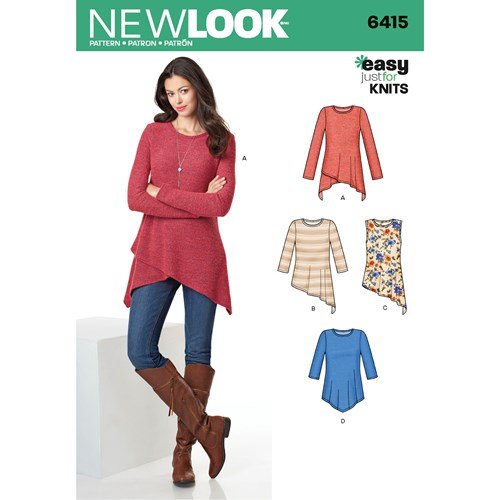 New Look Sewing Pattern 6415 N6415 Misses' Knit Tunics - You’ve Got Me In Stitches