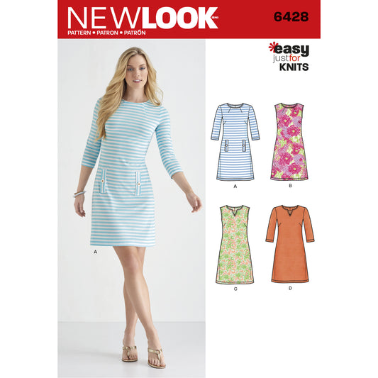 New Look Sewing Pattern 6428 Misses' Knit Dresses - You’ve Got Me In Stitches