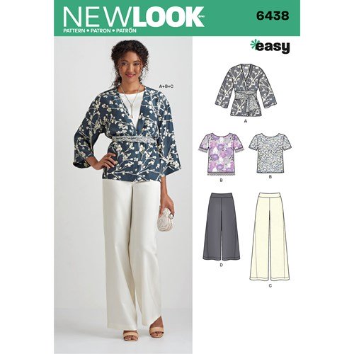 New Look Sewing Pattern 6438 N6438 Misses' Easy Pants, Kimono, and Top - You’ve Got Me In Stitches