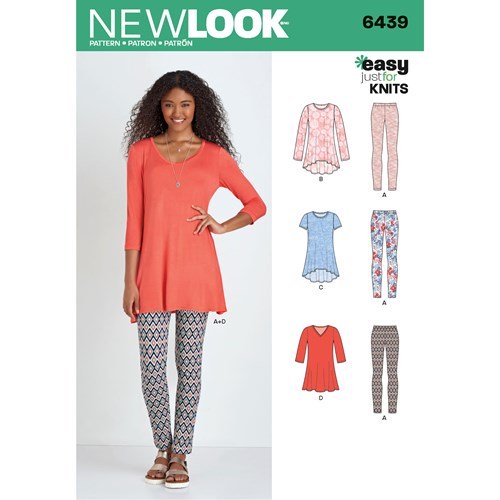 New Look Sewing Pattern 6439 N6439 Misses' Knit Tunics with Leggings - You’ve Got Me In Stitches