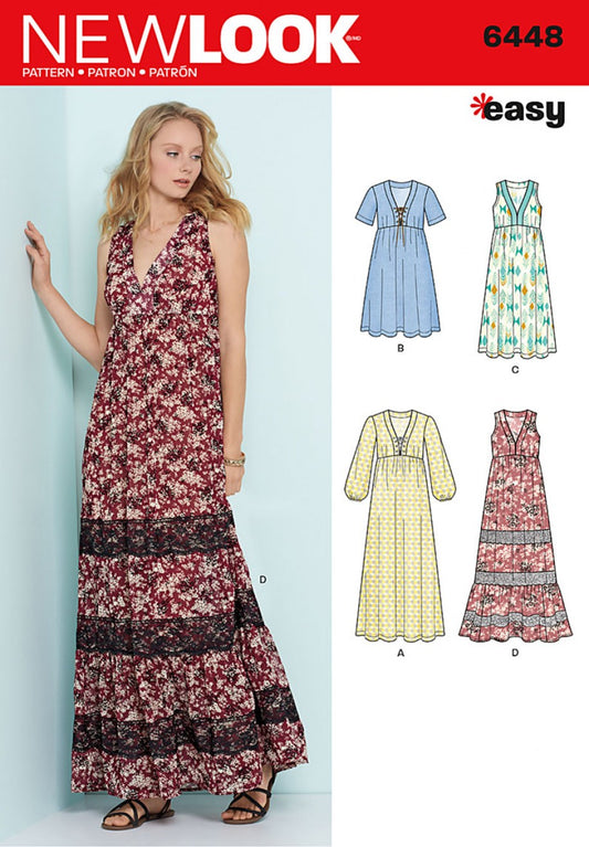 New Look Sewing Pattern 6448 Misses' Easy V-Neck Dresses - You’ve Got Me In Stitches