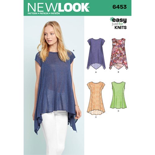 New Look Sewing Pattern 6453 N6453 Misses' Easy Knit Tops - You’ve Got Me In Stitches