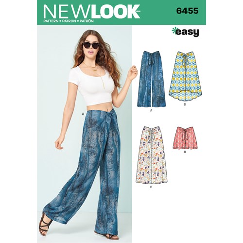 New Look Sewing Pattern 6455 N6455 Misses' Tie Front Pants, Shorts and Skirts - You’ve Got Me In Stitches
