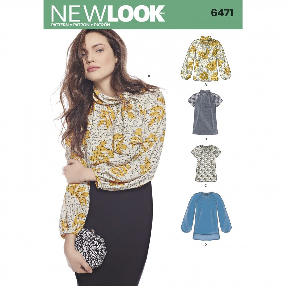 New Look Sewing Pattern 6471 N6471 Misses' Blouses and Tunic with Neckline Variations - You’ve Got Me In Stitches