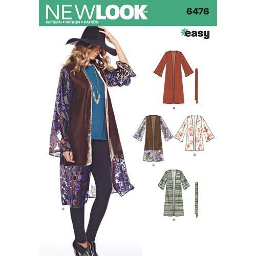 New Look Sewing Pattern 6476 N6476 Misses' Easy Kimono with Length and Sleeve Variations - You’ve Got Me In Stitches