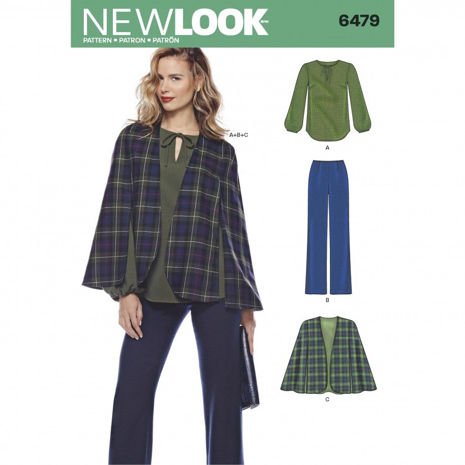 New Look Sewing Pattern 6479 N6479 Misses' Tunic, Pants and Cape - You’ve Got Me In Stitches