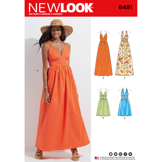 New Look Sewing Pattern 6491 Misses' Dresses in Two Lengths with Bodice Variations - You’ve Got Me In Stitches