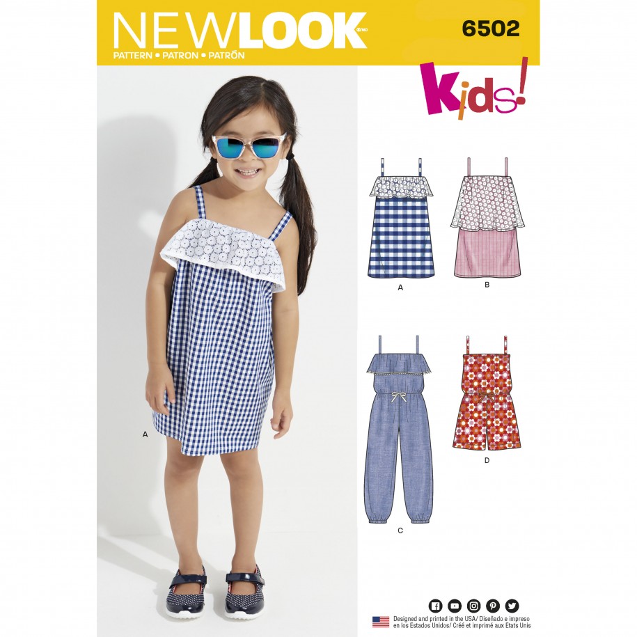 New Look Sewing Pattern 6502 N6502 Children's Jumpsuit/Romper and Dresses - You’ve Got Me In Stitches