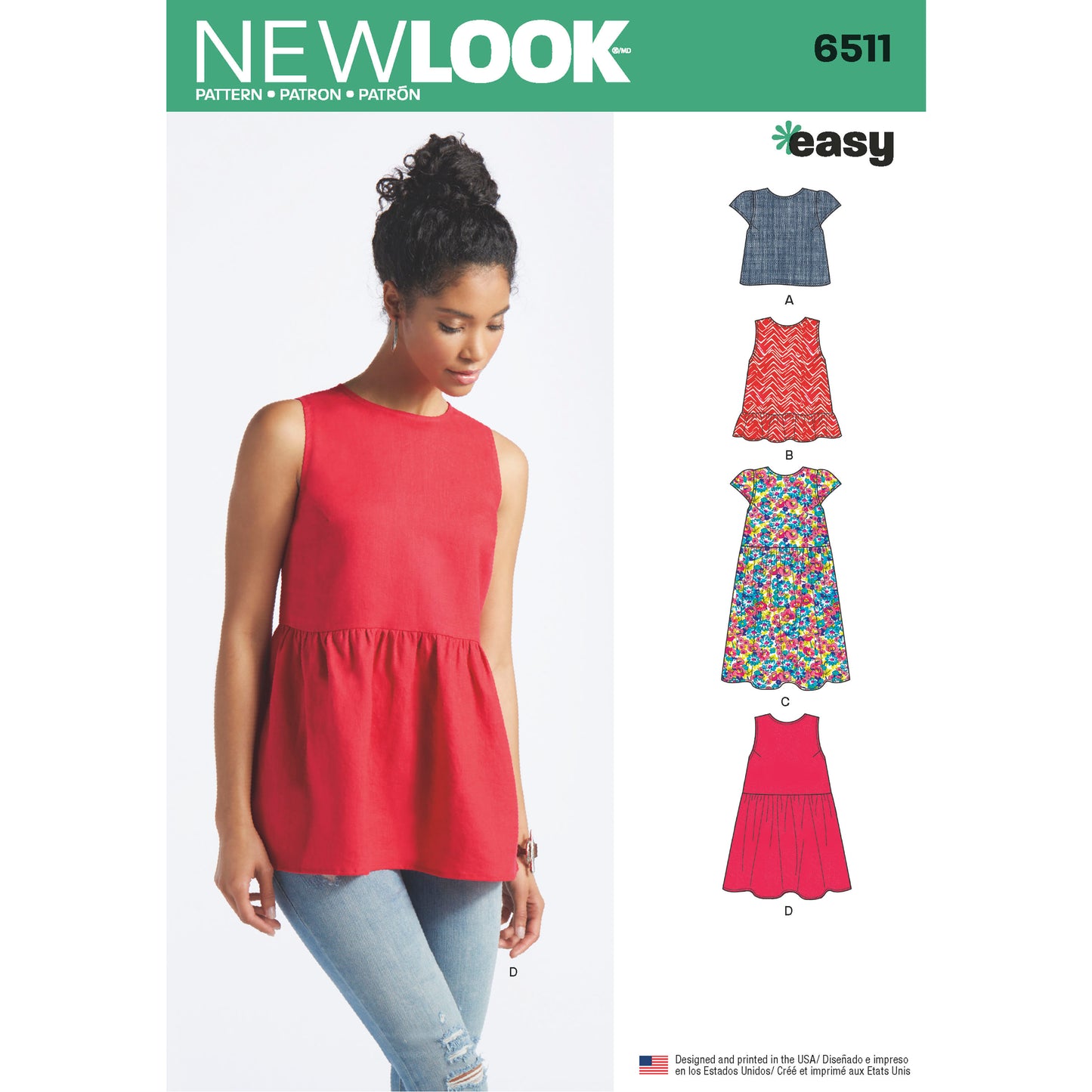 New Look Sewing Pattern 6511 N6511 Misses' Top with Length and Sleeve Variations - You’ve Got Me In Stitches