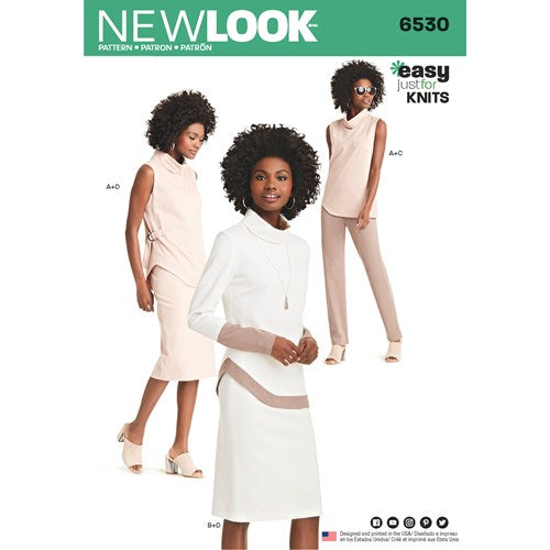New Look Sewing Pattern 6530 N6530 Misses' Knit Pants, Skirt and Tunic - You’ve Got Me In Stitches