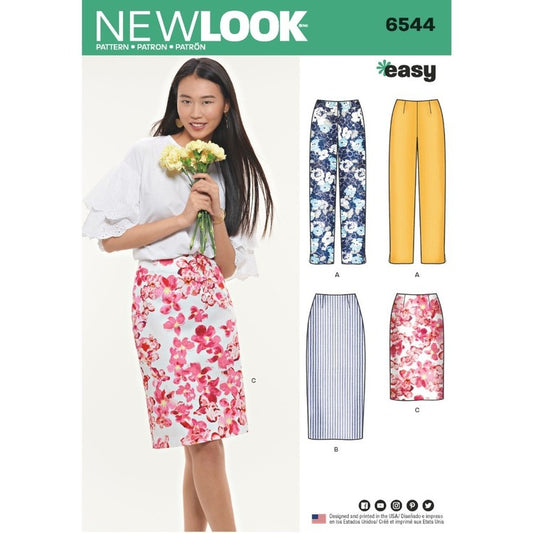 New Look Sewing Pattern 6544 N6544 Misses' Skirts And Pants - You’ve Got Me In Stitches