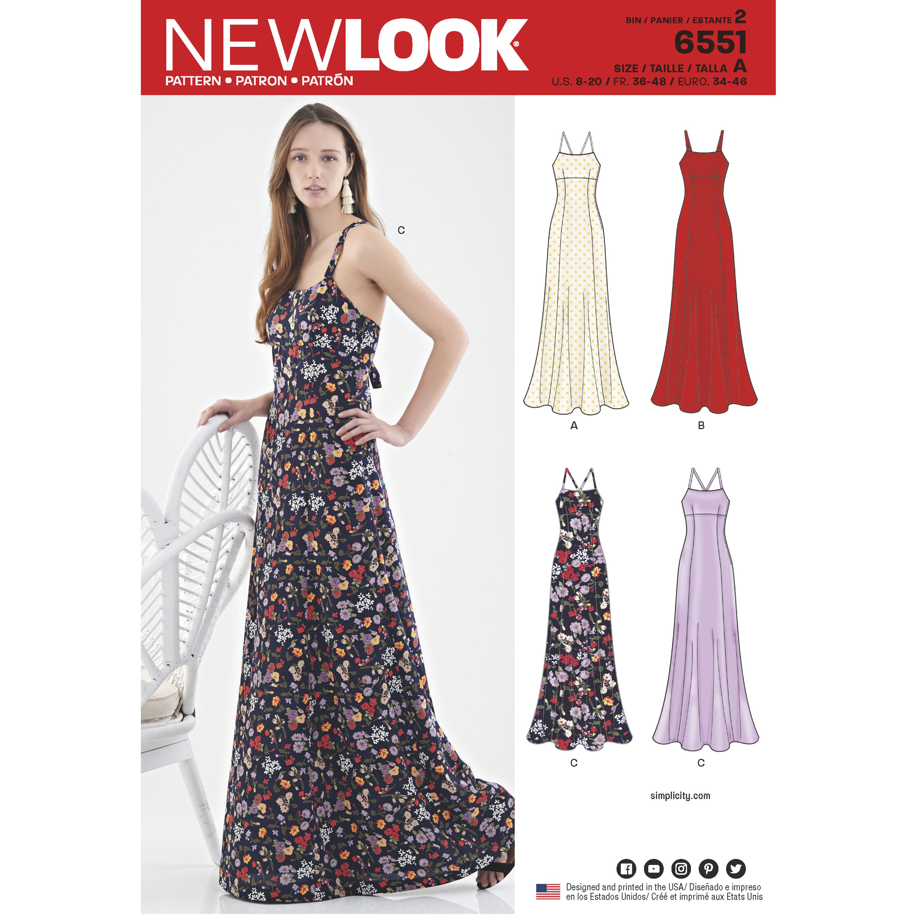 New Look Sewing Pattern 6551 Misses Gowns