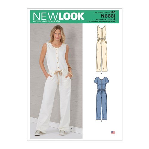 New Look Sewing Pattern N6661 6661 Misses' Relaxed Fit Jumpsuit With Drawstring Waist - You’ve Got Me In Stitches