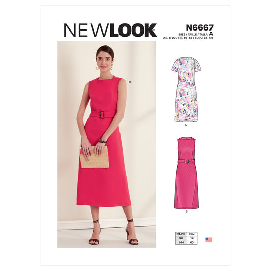 New Look Sewing Pattern N6667 Misses' Shift Dresses with French Darts, with or Without Sleeves - You’ve Got Me In Stitches