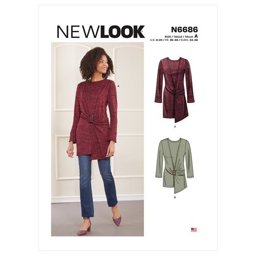 New Look Sewing Pattern N6686 6686 Misses' Knit Top In Two Lengths - You’ve Got Me In Stitches